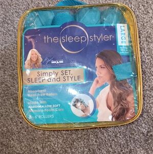 The Sleep Styler Hair Rollers with Blue Case